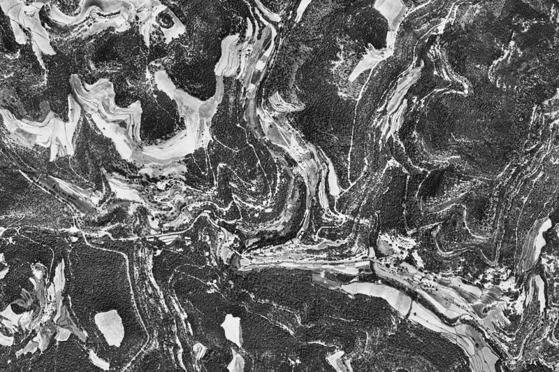 Ortofoto de 1956-1957 del núcleo de Sant Quirze Safaja