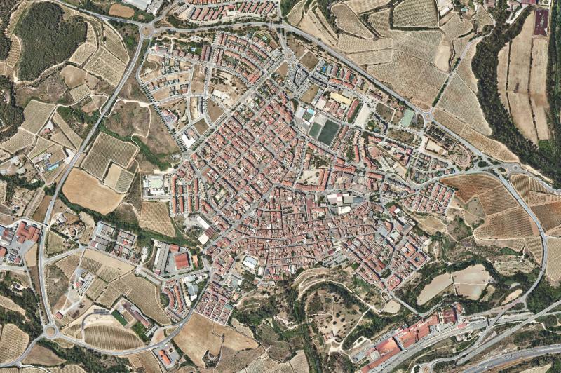 Ortofoto actual del núcleo de Sant Sadurní d'Anoia
