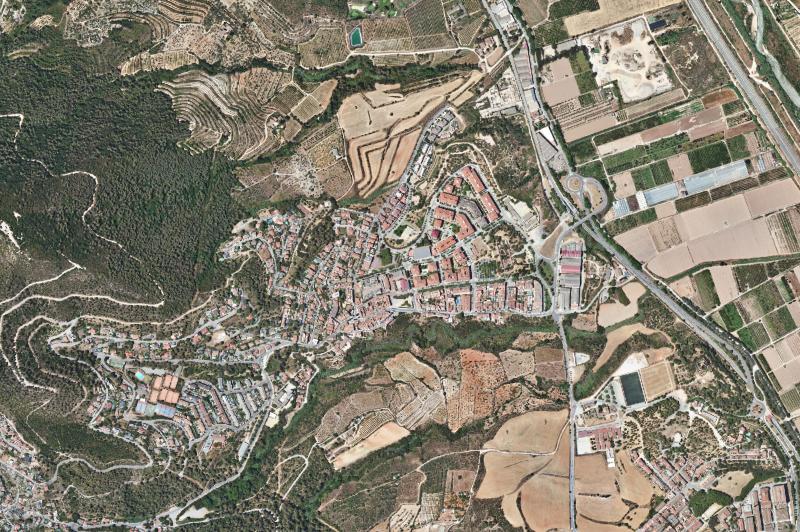 Ortofoto actual del núcleo de Santa Coloma de Cervelló
