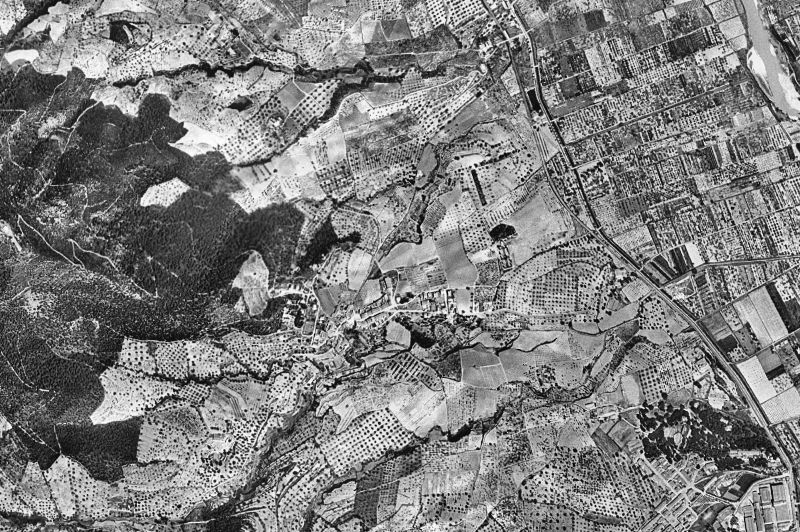 Ortofoto de 1956-1957 del núcleo de Santa Coloma de Cervelló