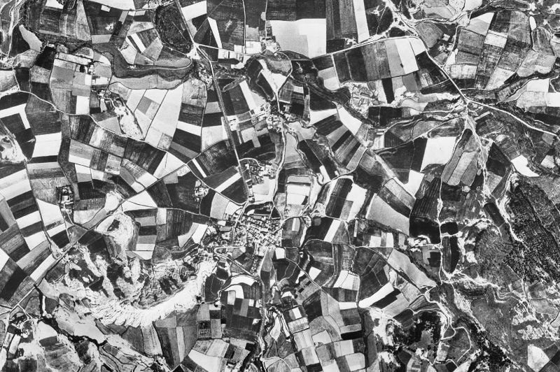 Ortofoto de 1956-1957 del núcleo de Santa Eugènia de Berga