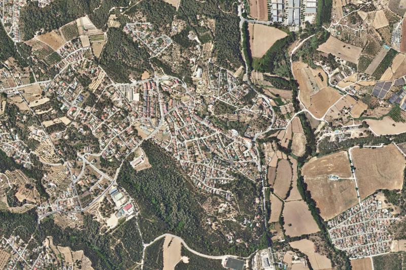 Ortofoto actual del núcleo de Santa Eulàlia de Ronçana