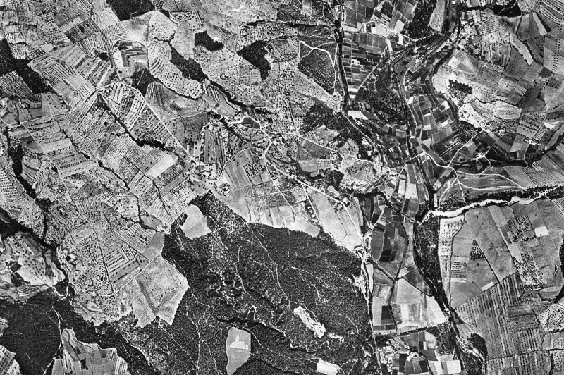 Ortofoto de 1956-1957 del núcleo de Santa Eulàlia de Ronçana