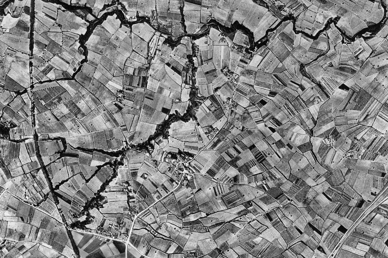 Ortofoto de 1956-1957 del núcleo de Santa Fe del Penedès