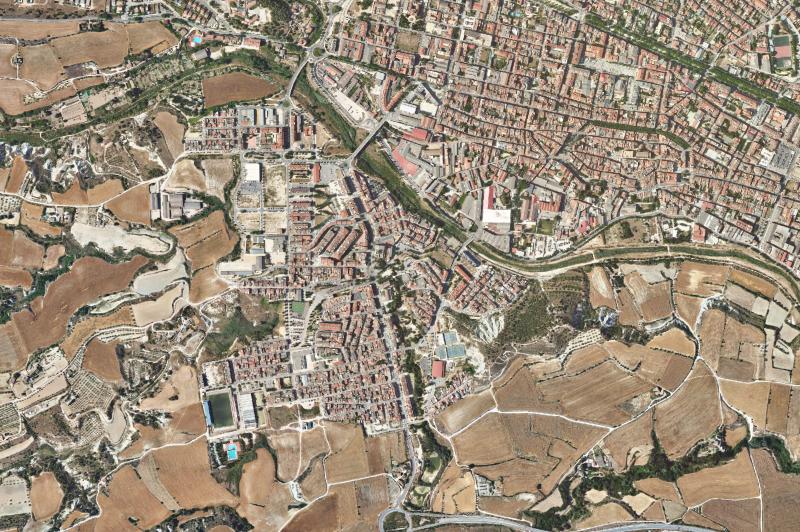 Ortofoto actual del núcleo de Santa Margarida de Montbui