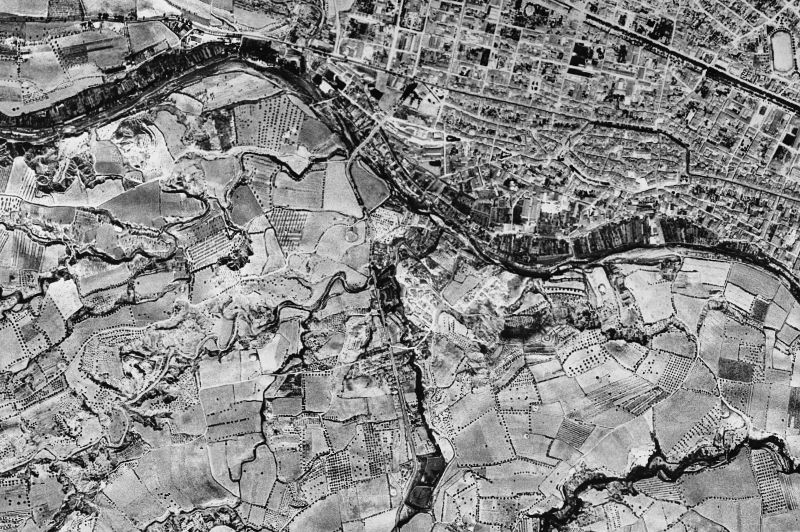 Ortofoto de 1956-1957 del núcleo de Santa Margarida de Montbui