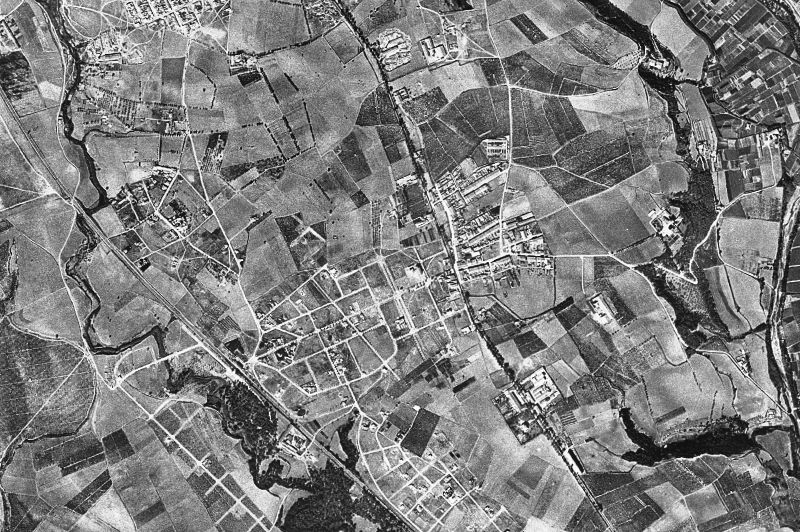 Ortofoto de 1956-1957 del núcleo de Barberà del Vallès