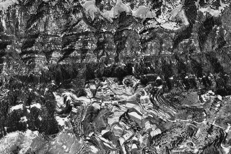 Ortofoto de 1956-1957 del núcleo de Santa Maria de Besora