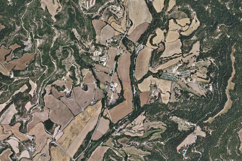 Ortofoto actual del núcleo de Santa Maria de Merlès