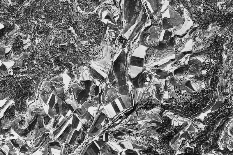 Ortofoto de 1956-1957 del núcleo de Santa Maria de Merlès