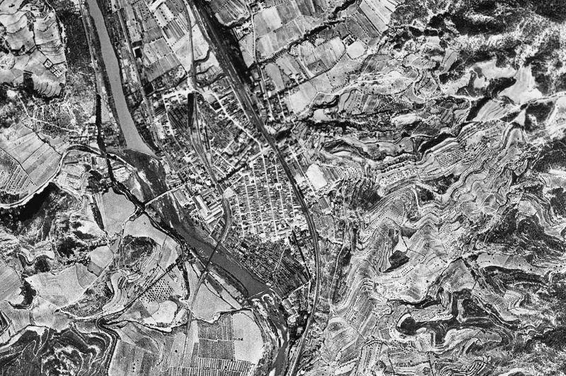 Ortofoto de 1956-1957 del núcleo de Sant Vicenç de Castellet