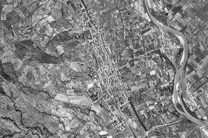 Ortofoto de 1956-1957 del núcleo de Sant Vicenç dels Horts