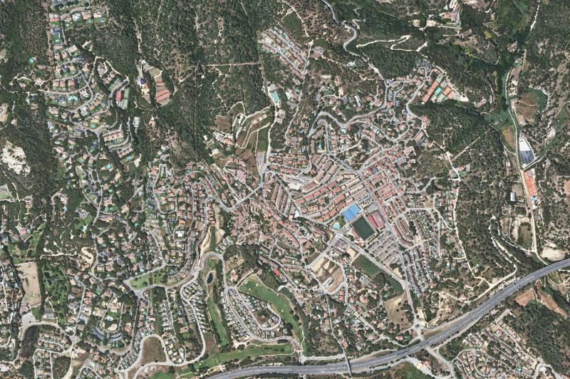 Ortofoto actual del núcleo de Sant Vicenç de Montalt