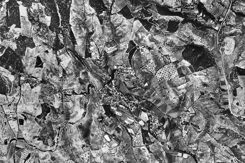 Ortofoto de 1956-1957 del núcleo de Sant Vicenç de Montalt