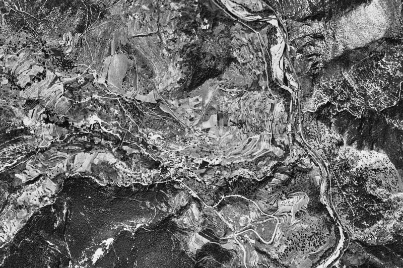 Ortofoto de 1956-1957 del núcleo de Cercs