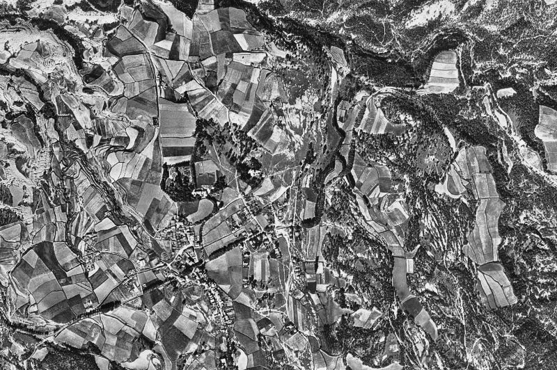 Ortofoto de 1956-1957 del núcleo de Seva