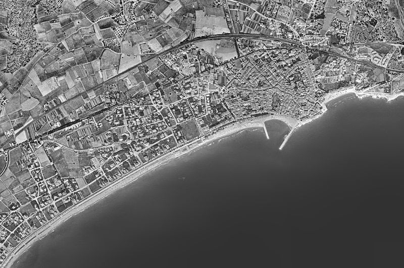 Ortofoto de 1956-1957 del núcleo de Sitges
