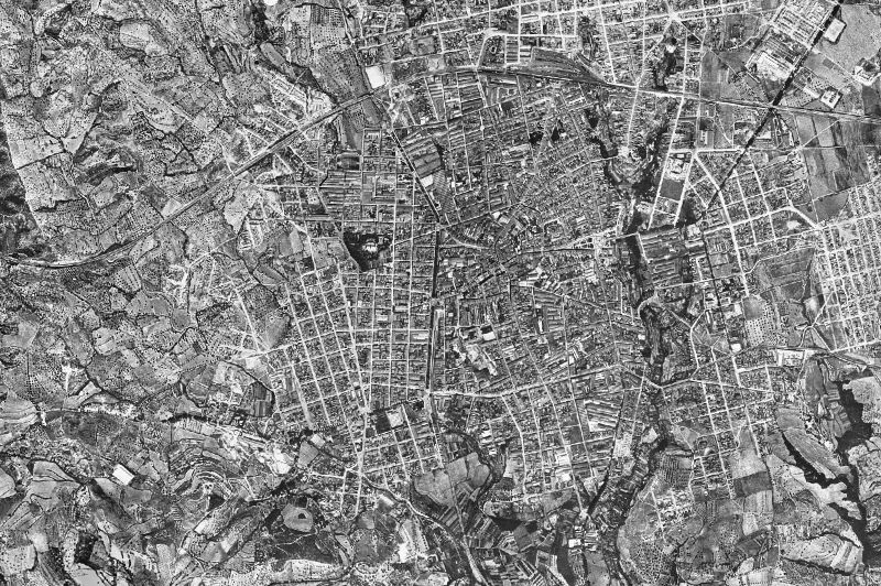 Ortofoto de 1956-1957 del núcleo de Terrassa