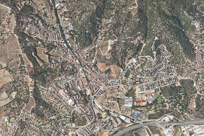 Ortofoto actual del núcleo de Teià
