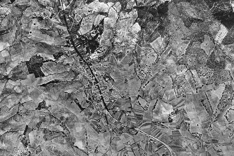 Ortofoto de 1956-1957 del núcleo de Teià
