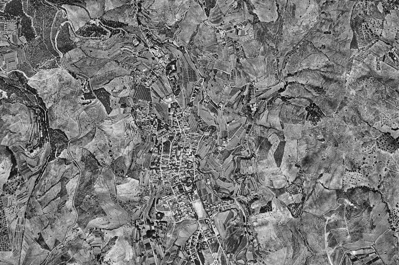 Ortofoto de 1956-1957 del núcleo de Tiana