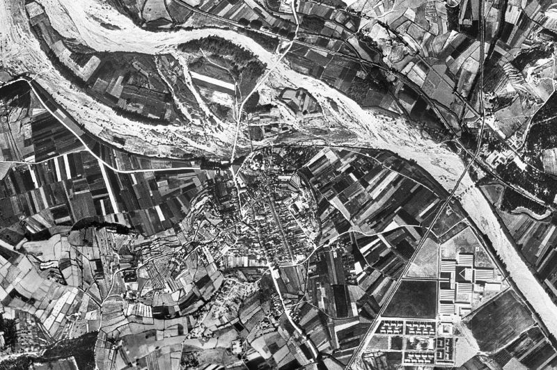 Ortofoto de 1956-1957 del núcleo de Tordera