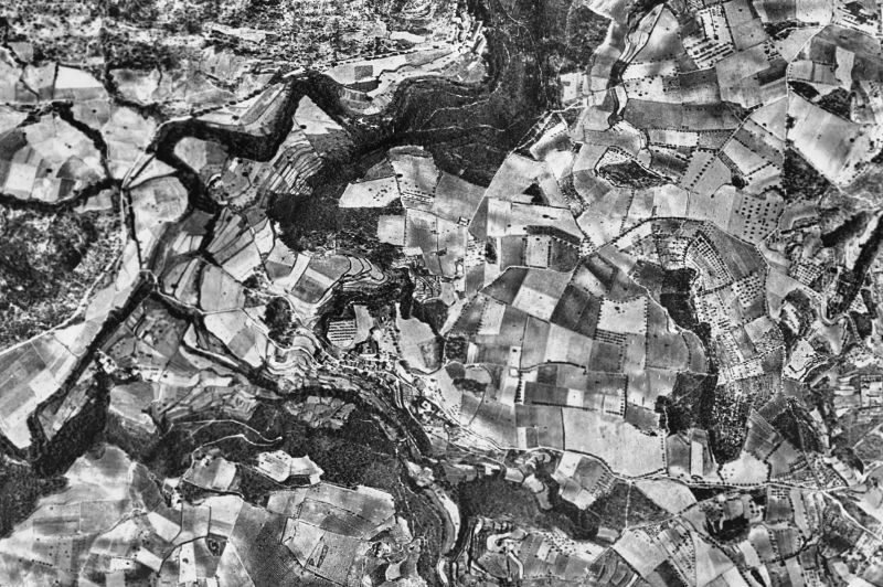 Ortofoto de 1956-1957 del núcleo de La Torre de Claramunt