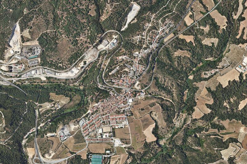 Ortofoto actual del núcleo de Vallbona d'Anoia