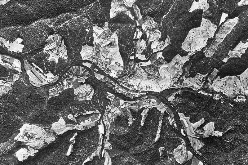Ortofoto de 1956-1957 del núcleo de Vallgorguina