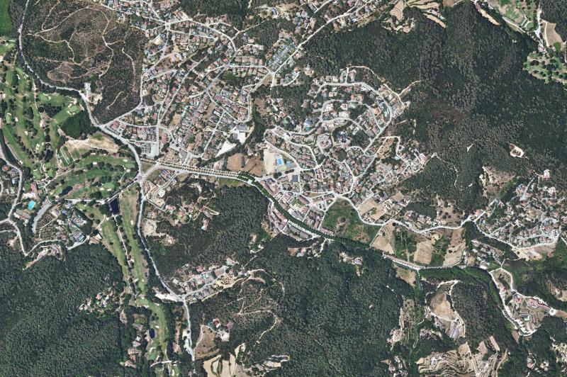 Ortofoto actual del núcleo de Vallromanes