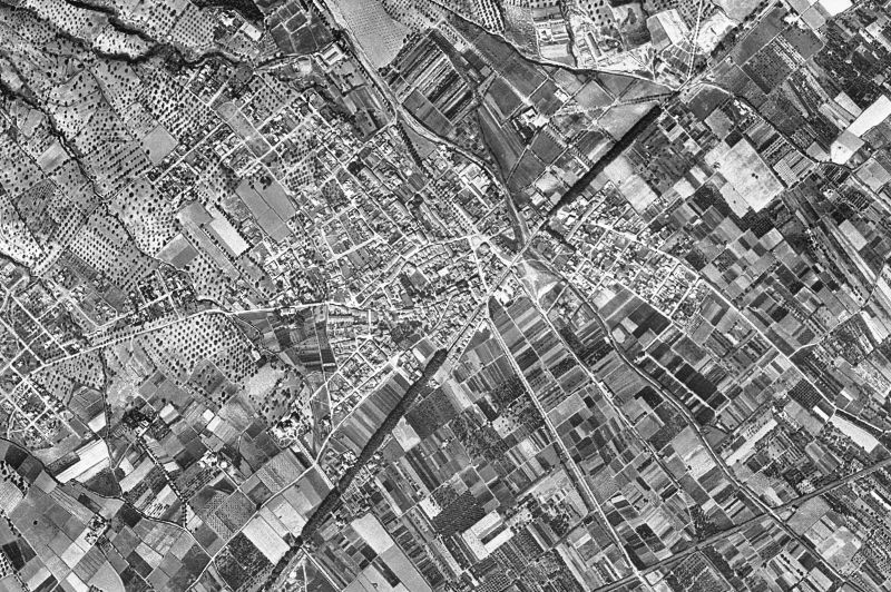 Ortofoto de 1956-1957 del núcleo de Viladecans
