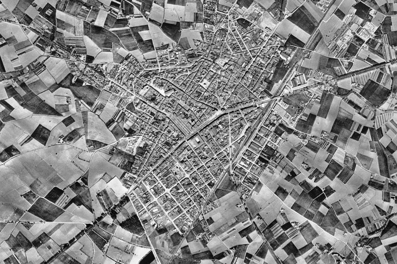 Ortofoto de 1956-1957 del núcleo de Vilafranca del Penedès