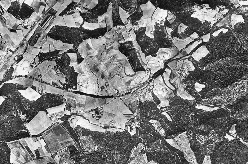 Ortofoto de 1956-1957 del núcleo de Vilalba Sasserra