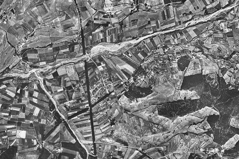 Ortofoto de 1956-1957 del núcleo de Vilanova del Vallès