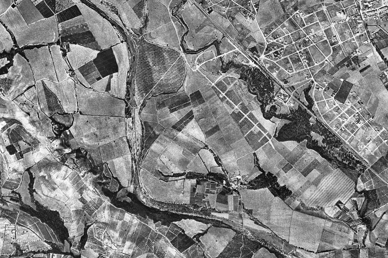 Ortofoto de 1956-1957 del núcleo de Badia del Vallès