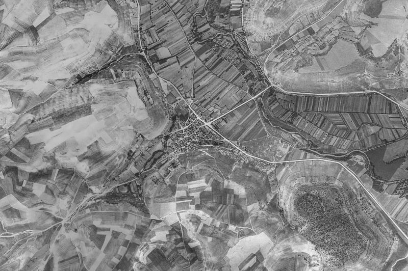 Ortofoto de 1956-1957 del núcleo de Adrada de Haza