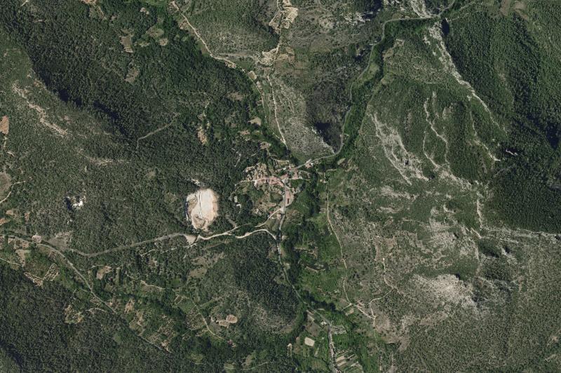 Ortofoto actual del núcleo de Aguas Cándidas