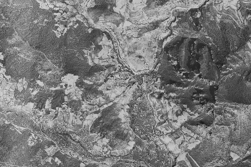 Ortofoto de 1956-1957 del núcleo de Aguas Cándidas