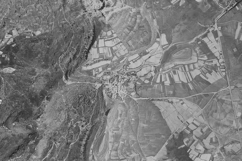 Ortofoto de 1956-1957 del núcleo de Alfoz de Bricia