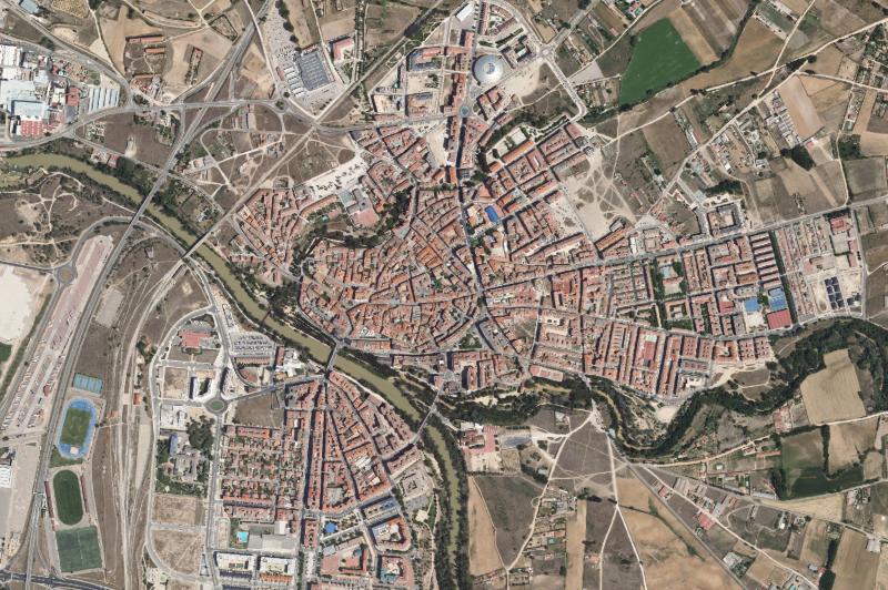 Ortofoto actual del núcleo de Aranda de Duero