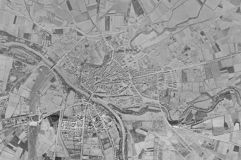 Ortofoto de 1956-1957 del núcleo de Aranda de Duero