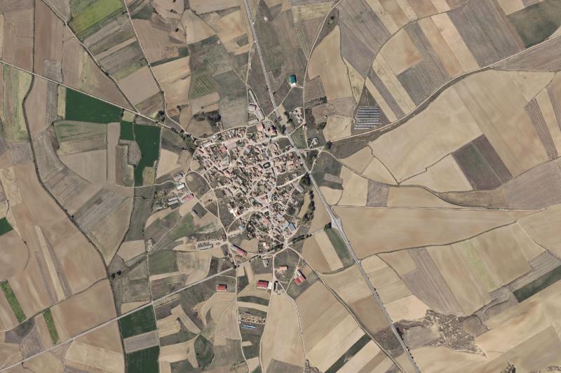 Ortofoto actual del núcleo de Arenillas de Riopisuerga