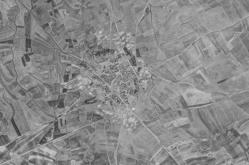 Ortofoto de 1956-1957 del núcleo de Arenillas de Riopisuerga
