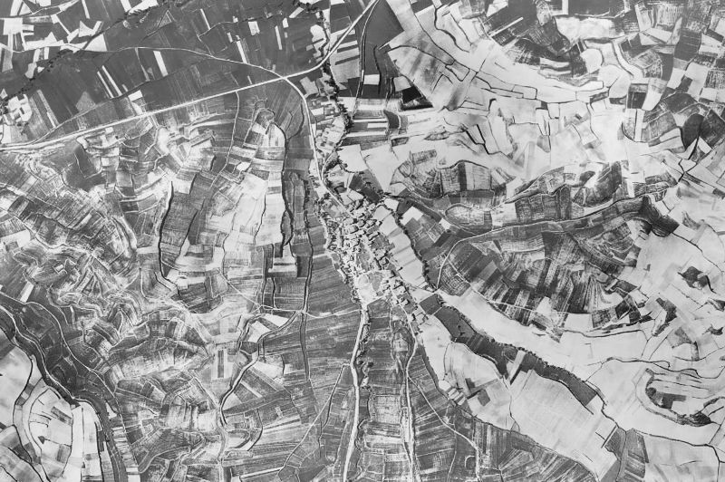 Ortofoto de 1956-1957 del núcleo de Arraya de Oca