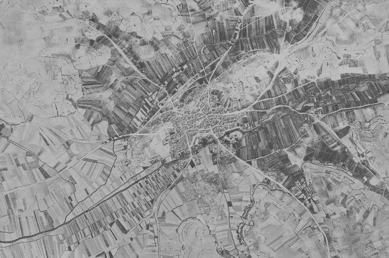 Ortofoto de 1956-1957 del núcleo de Baños de Valdearados