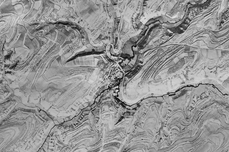 Ortofoto de 1956-1957 del núcleo de Bañuelos de Bureba