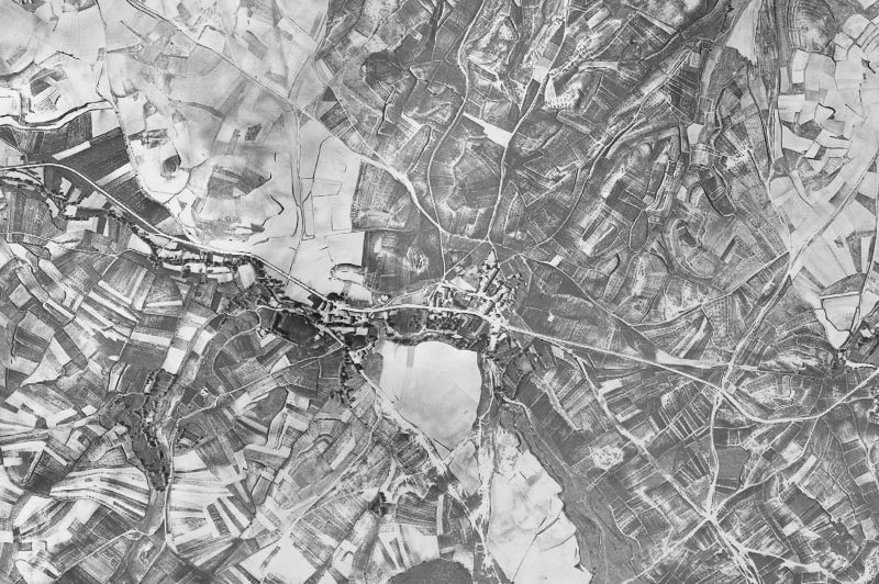 Ortofoto de 1956-1957 del núcleo de Barrios de Colina