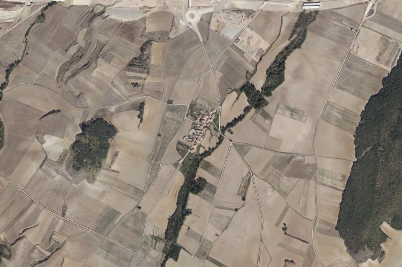 Ortofoto actual del núcleo de Bascuñana