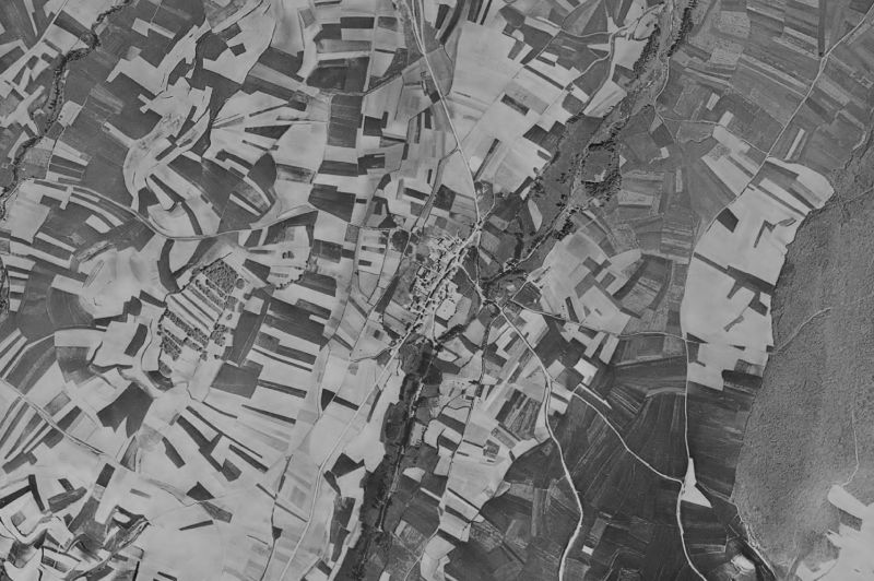 Ortofoto de 1956-1957 del núcleo de Bascuñana