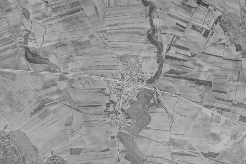 Ortofoto de 1956-1957 del núcleo de Berlangas de Roa